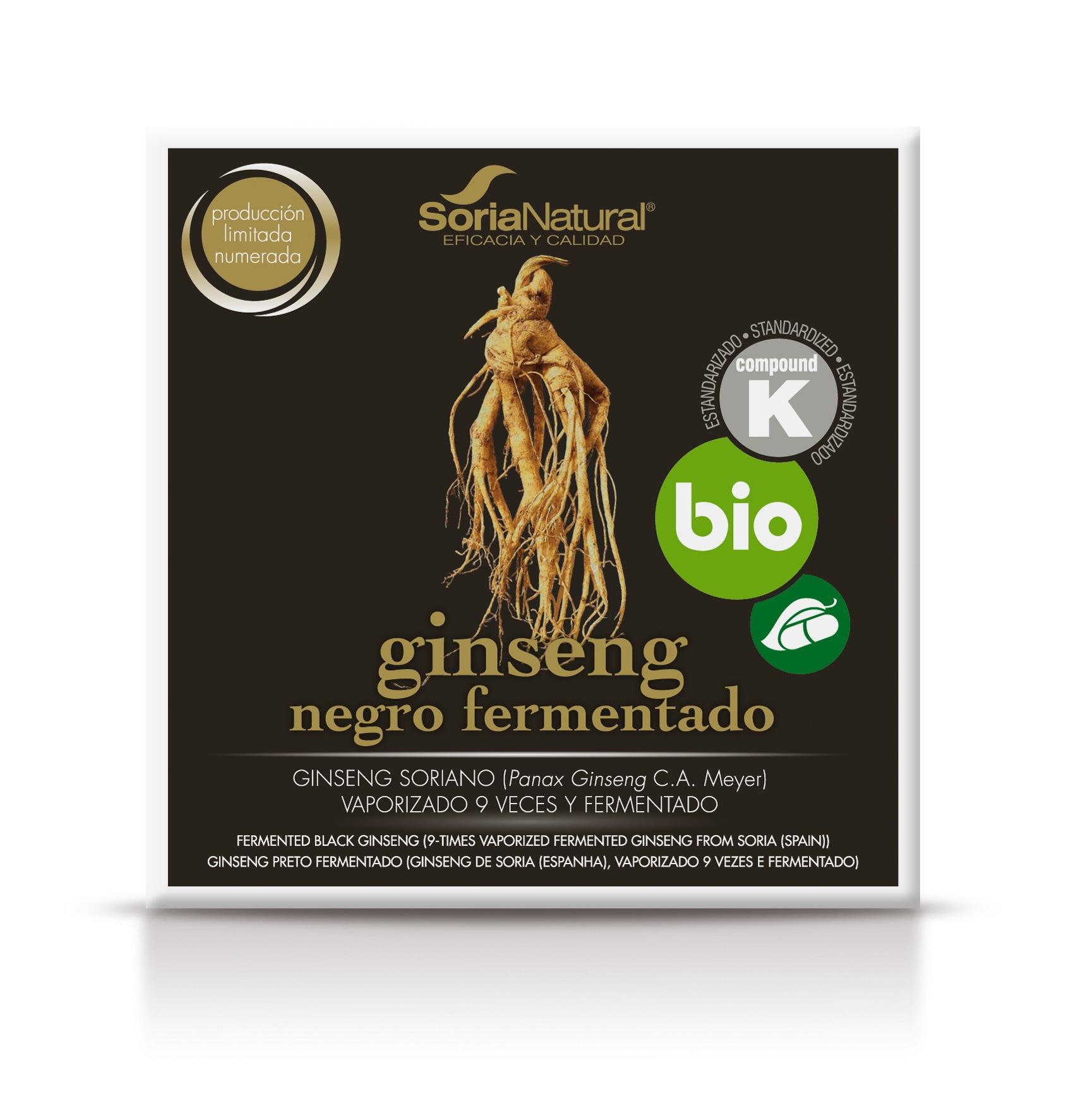 Ginseng Negro Fermentado 24 cápsulas Soria Natural