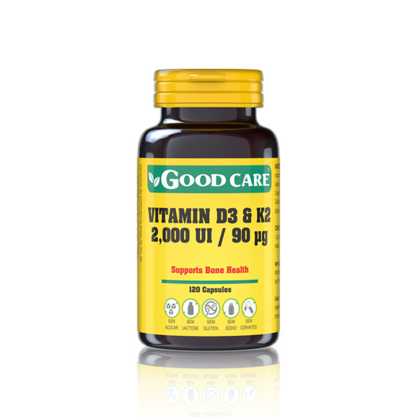 Vitamina D3+K2 2000UI+90mg 120 caps Good Care