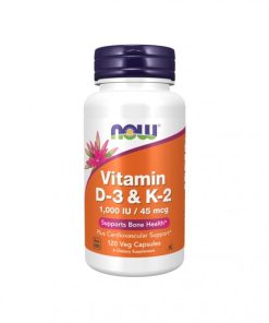 Vitamina D3 1000UI+Vit.K2 45mcg 120 caps NOW